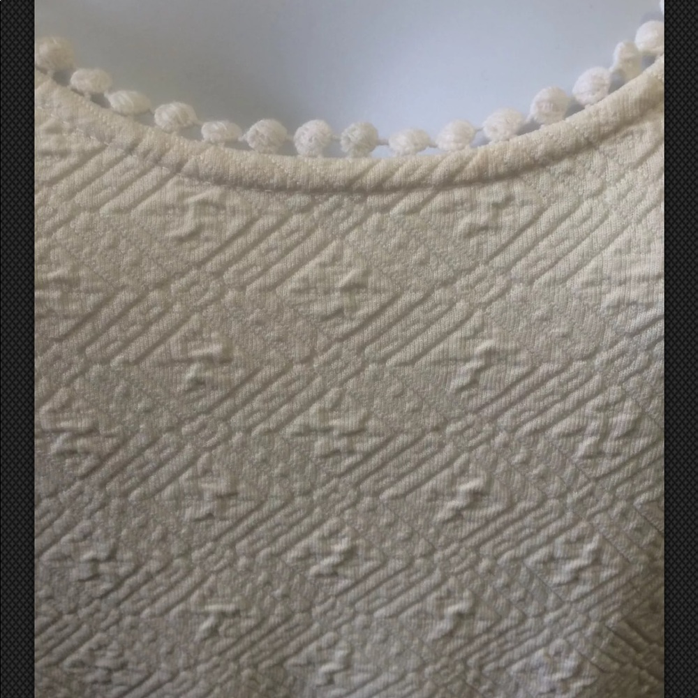 FREE PEOPLE Jacquard Criss Cross Ivory Pom Pom - Picture 4 of 8